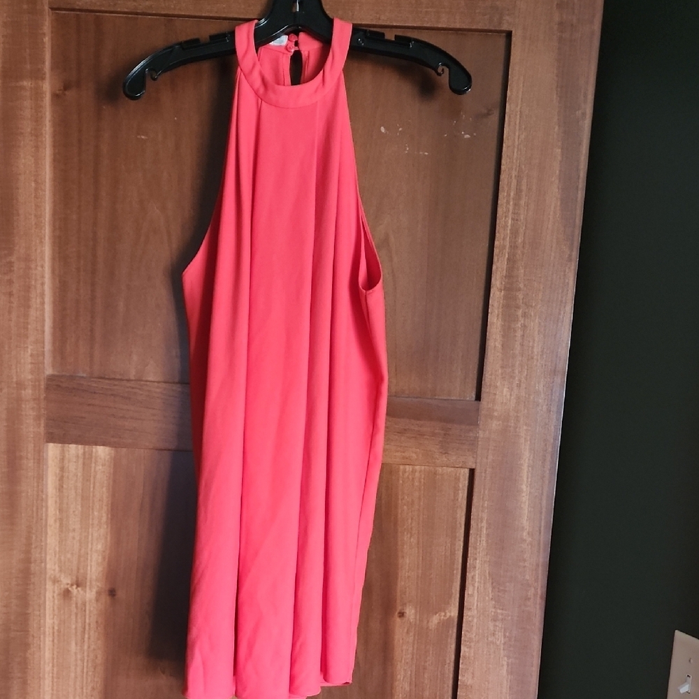 Orange Pink Sleeveless Mini Dress